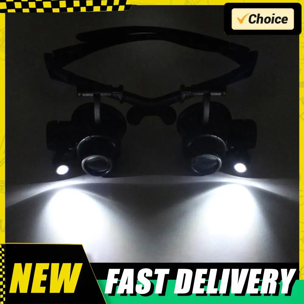 

Увеличительные очки-лупы 10x 15x 20x 25x с подсветкой для чтения, ювелиров и часовщиков, на головной повязке