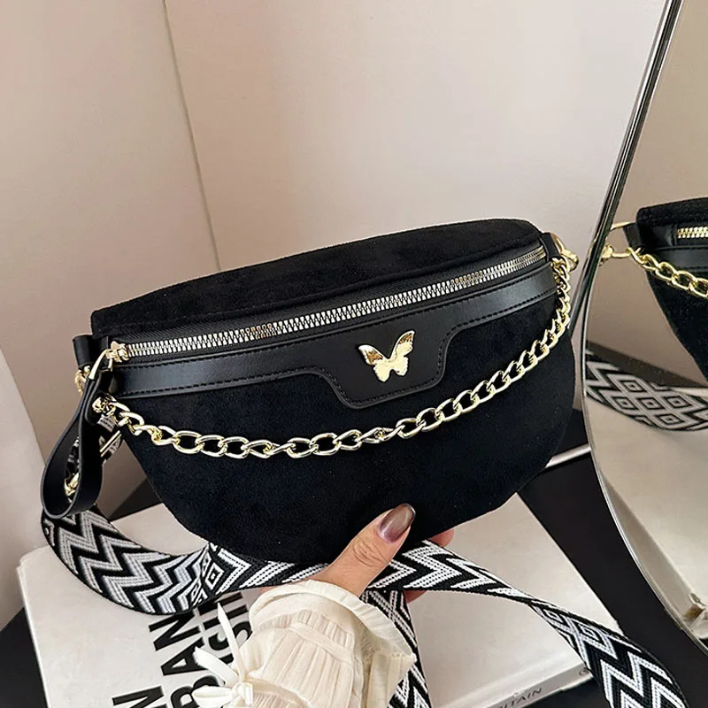 

Нагрудная сумка из искусственной замши, богемная женская поясная сумка, сумка из искусственной кожи, поясная сумка с цепочкой, регулируемый ремень, модная сумка через плечо