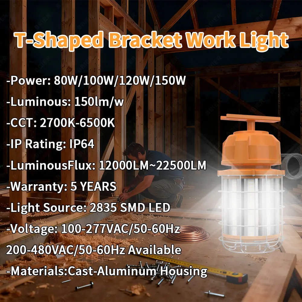 Portable 80W 100W120W 150W CE Approved IP65 Work Lamp Manufacture Led Jobsite Construction Working Light