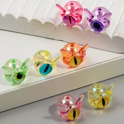 New 6PCS Cartoon One-Eyed Monster Acrylic Beads Charms Cute Pendant for Jewelry Making DIY Bracelet Necklace Earring Accessories
