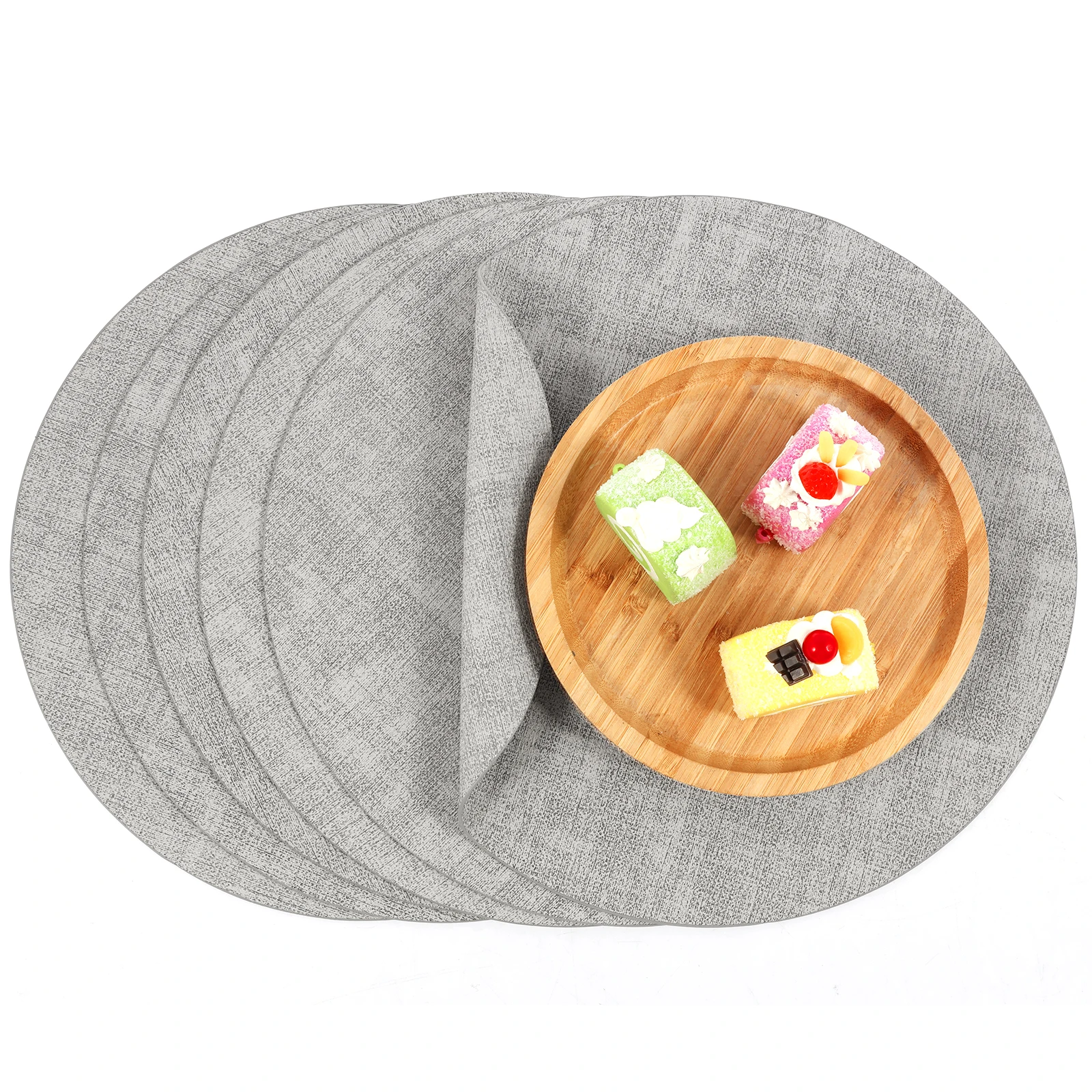 

6 шт. круглые салфетки, двусторонние коврики для стола, термостойкие коврики для стола, водонепроницаемые коврики для стола для использования в помещении и на открытом воздухе