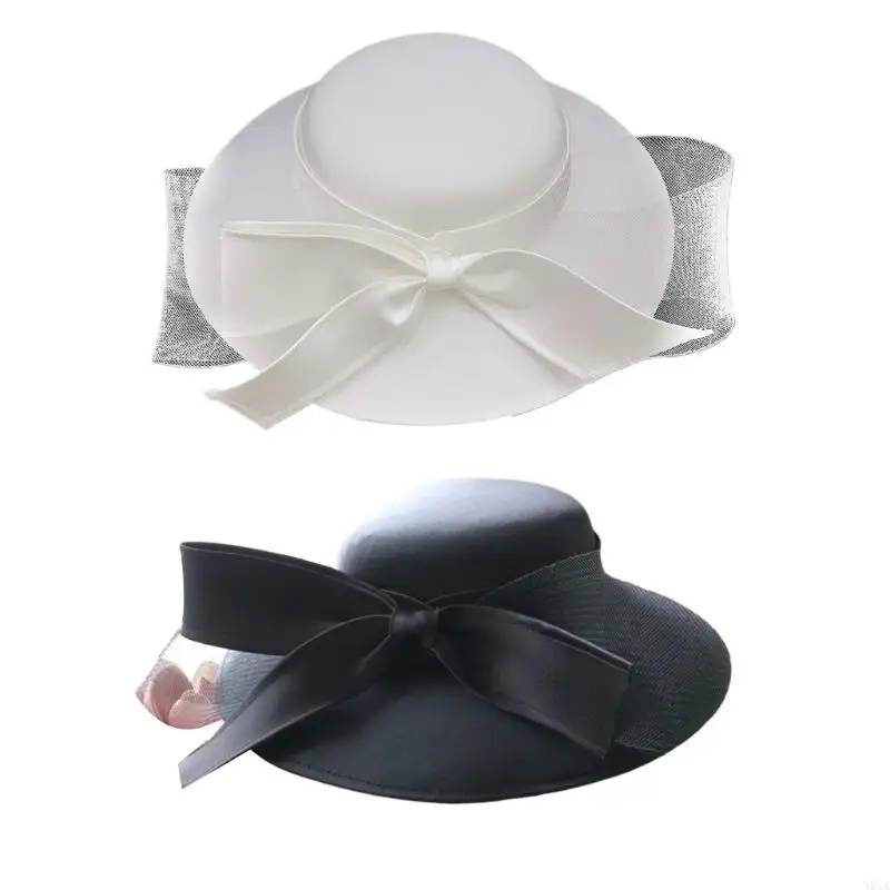 

W0YA Bridal Veil Hat с негабаритным дизайном Bowknot Premium Акриловое волокно для свадебной фотосессии Элегантный белый черный