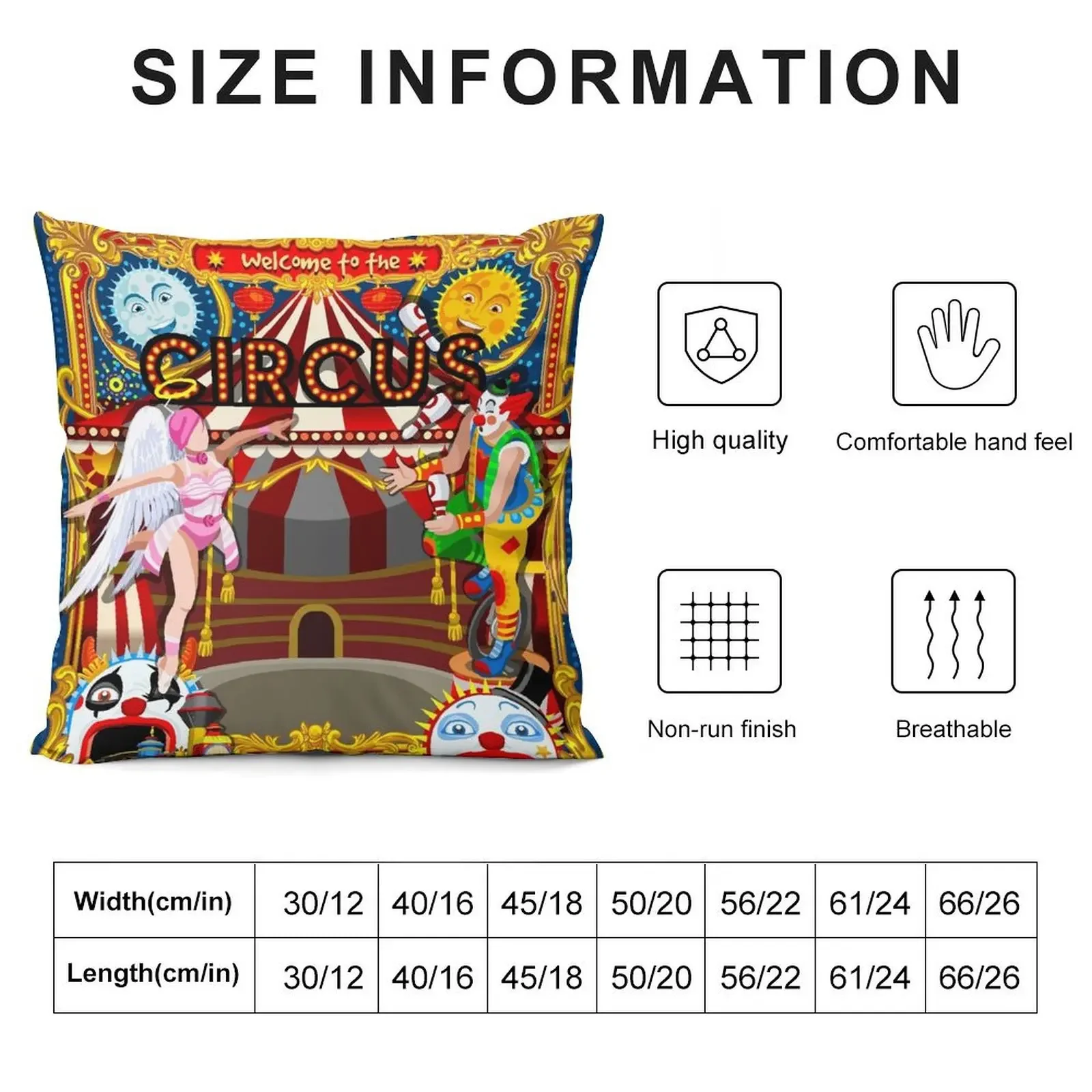 Carnival Circus Amusement Family Theme Park Illustration Throw Pillow Luxury Sofa Cushions Custom Cushion pillow