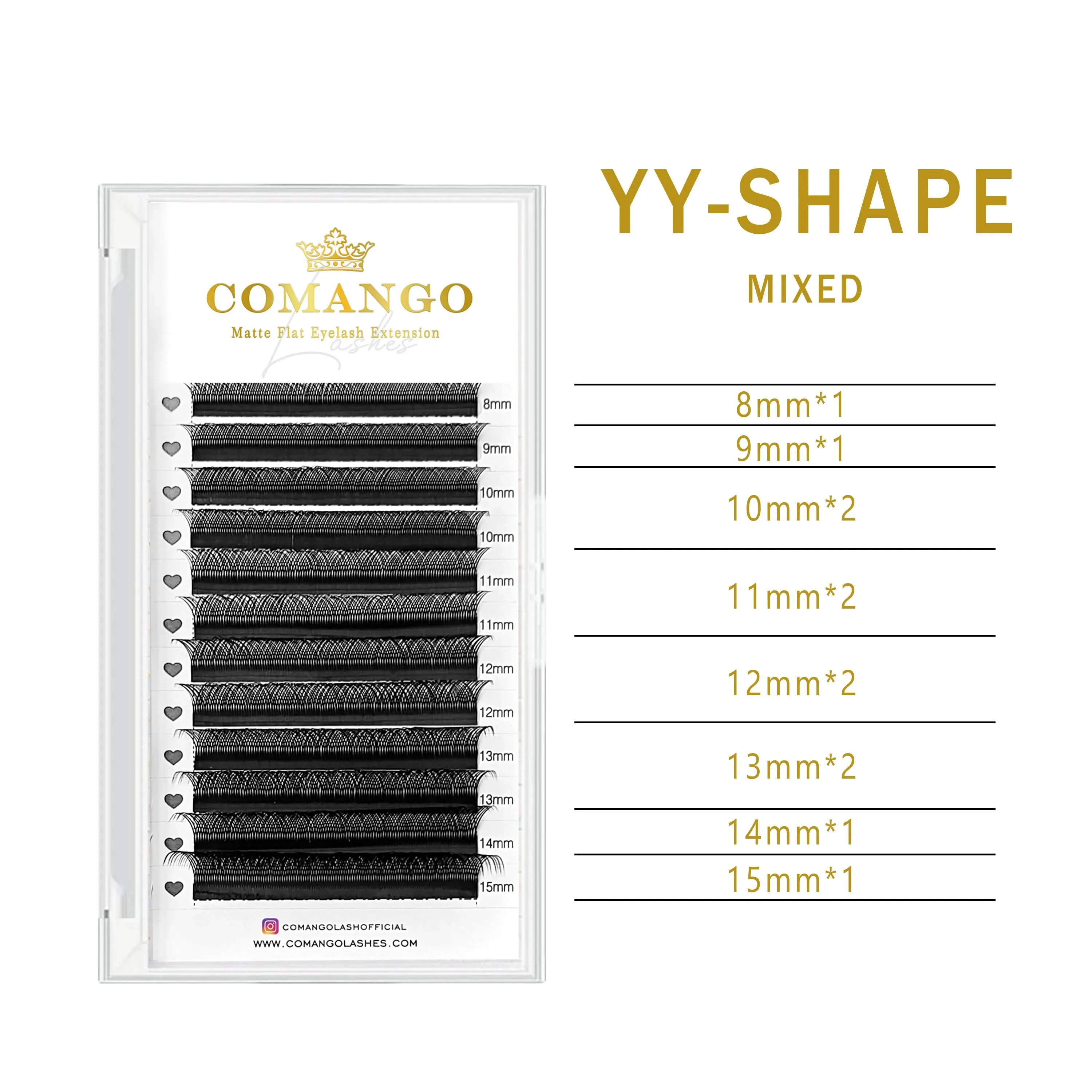 CoMango YY Shape Lashes 2D 0.07 Faux Mink C/D Natural Soft Brazilian Eyelash Premade Volume Fan Lashes Extension