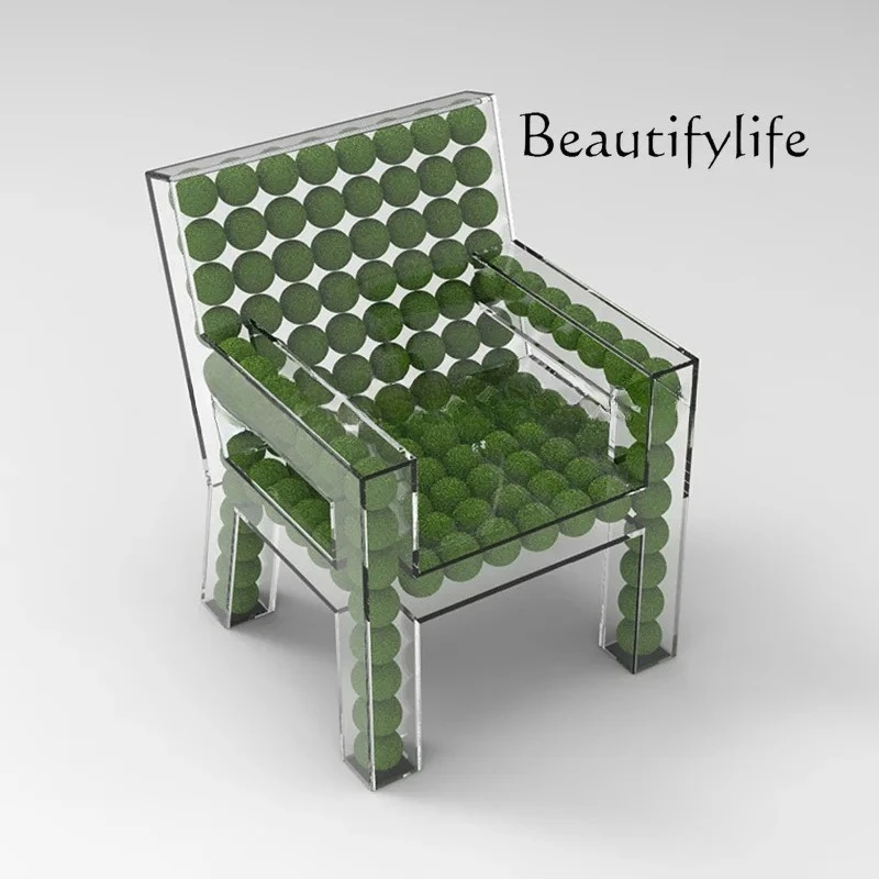 

Acrylic casual single chair art backrest home living room lazy light luxury senior designer