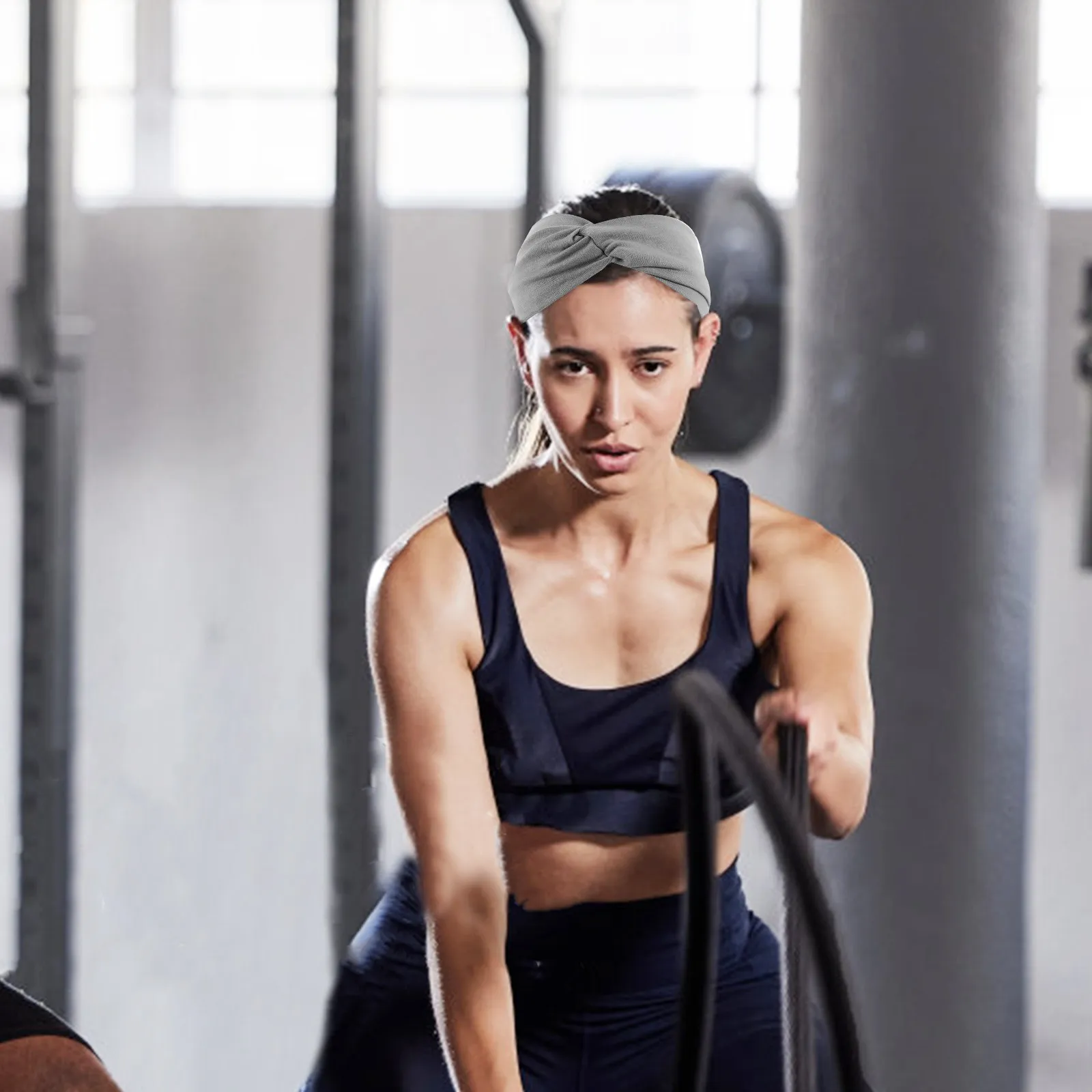 

2 шт. широкие эластичные нескользящие повязки для йоги, спортивные тюрбаны-банданы для бега и тренировок, повязки для головы для бега