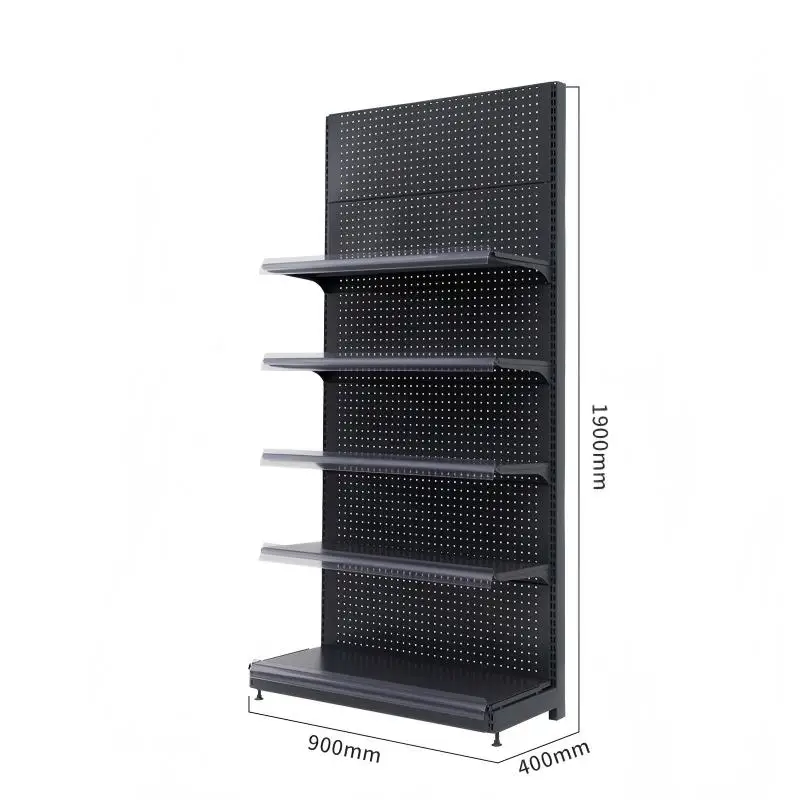 Retail Store Display Shelf Metal Gondola Shelving Supermarket Rack With Adjustable Shelves