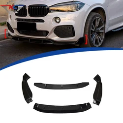 For BMW X6 F16 Sport Model 2014-2018 Glossy Black Front Bumper Lip Splitter Canards ABS 4PCS/Set