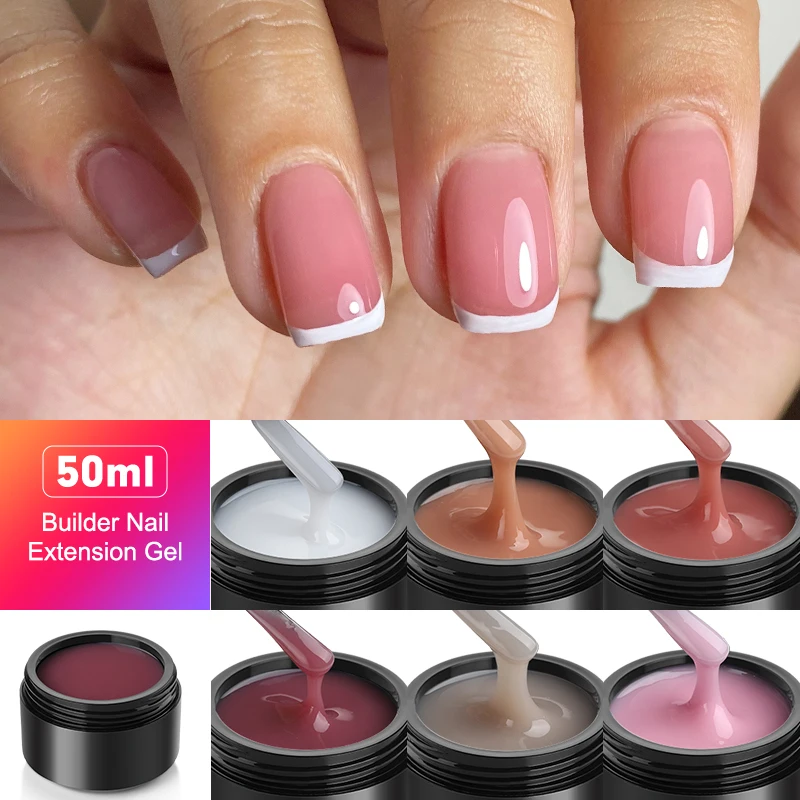 Mshare 50g rosa Französisch Maniküre Builder Nagel gel für Nägel Verlängerung Overlay Stärkung selbst nivellierende schnelle Aufbau Gel