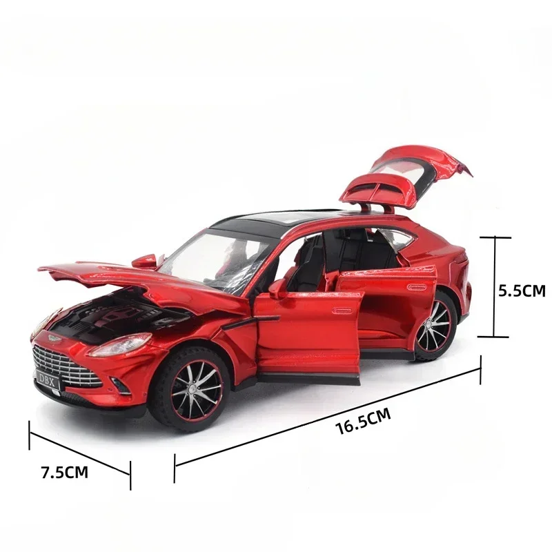 Diecast Car Model Of 1/32 Aston Martin DBX With Sound And Light Collective Miniature Voiture Children Boy Car Toy Gift Birthday