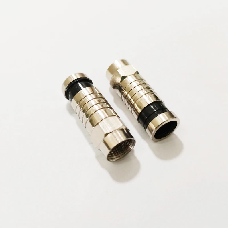 

NCHTEK RG6 Coax Compression Cable Connector Coaxial RG-6 Coax Connectors For TV, F-Type with O-Ring/Free shipping/60PCS