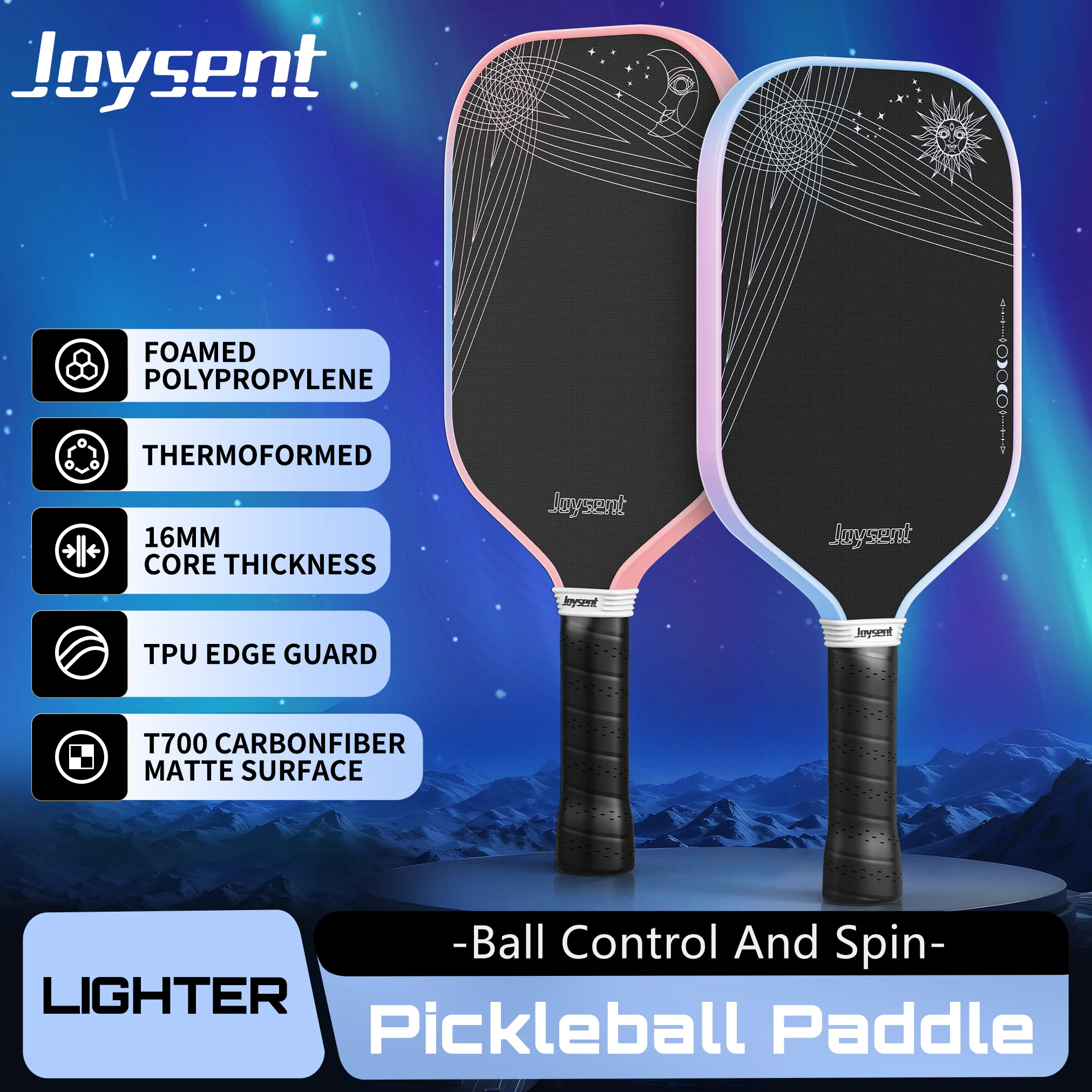 Joysent T700 Pickleball Racket Carbon Fiber Pickleball Paddle 16MM EPP HollowTube Core Pickle Ball Paddle Thermoformed Rackets