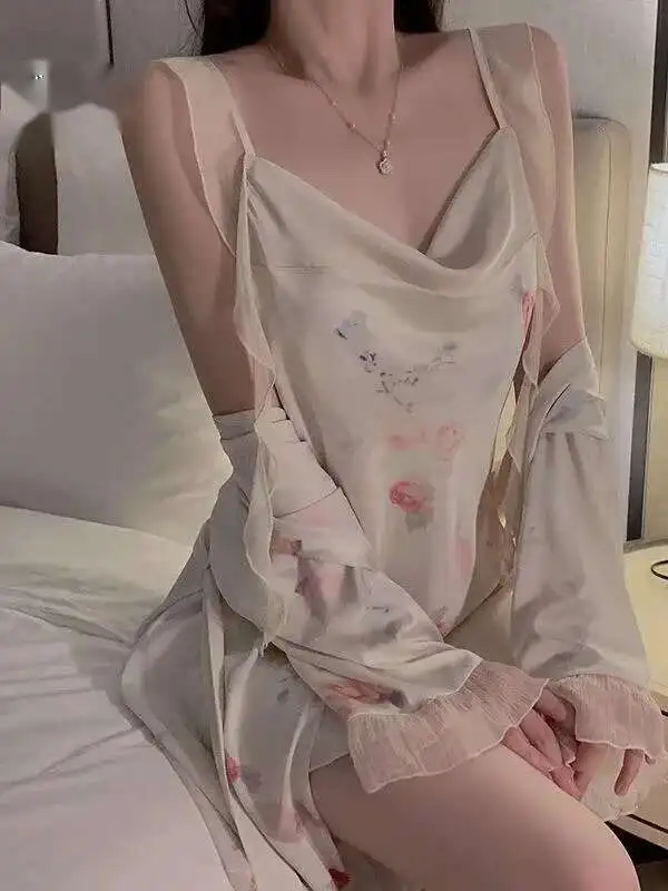 หวานสําหรับผู้หญิงพิมพ์ตาข่ายริบบิ้นBacklessแฟชั่นจีบคอชุดฤดูร้อนสไตล์นิวอิงแลนด์เสื้อผ้าอินเทรนด์XR67