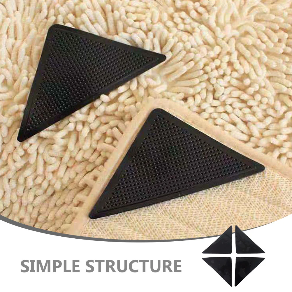 4 Pcs Carpet Fixer Rug Anti Slip Pad Non Pads for Hardwood Floors Non-slip Back