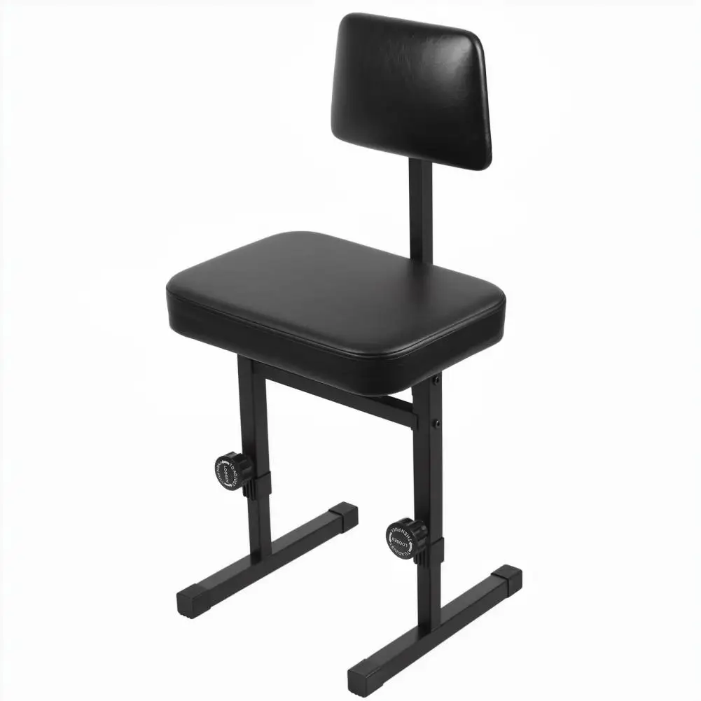 H-Style Height Adjustable Piano Bench With Backrest Black Padded Cushion Keyboard Seat For Kids Adults Musicians