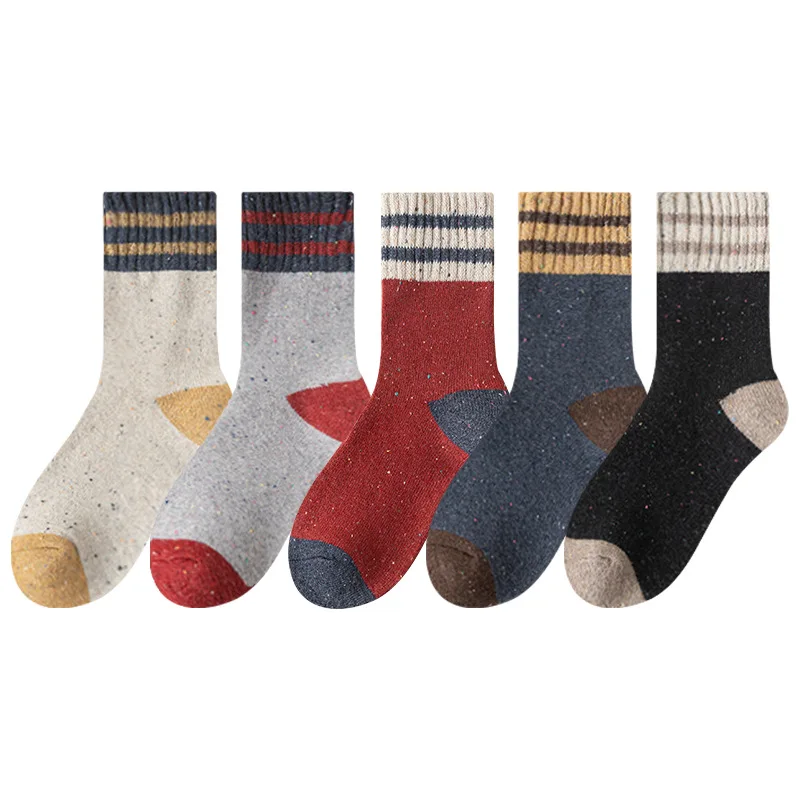 

Женские шерстяные носки — осенне-зимние утолщенные теплые носки, смешанные кашемиром, 5 пар