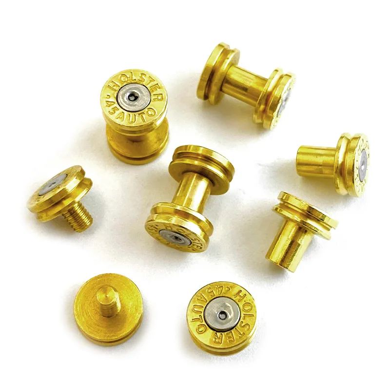 3 Sizes Custom Brass Stainless Steel Made KYDEX Holster Scabbard Sheath Screw Accessories Bottom Fire Style Rivet .45 Auto LOGO