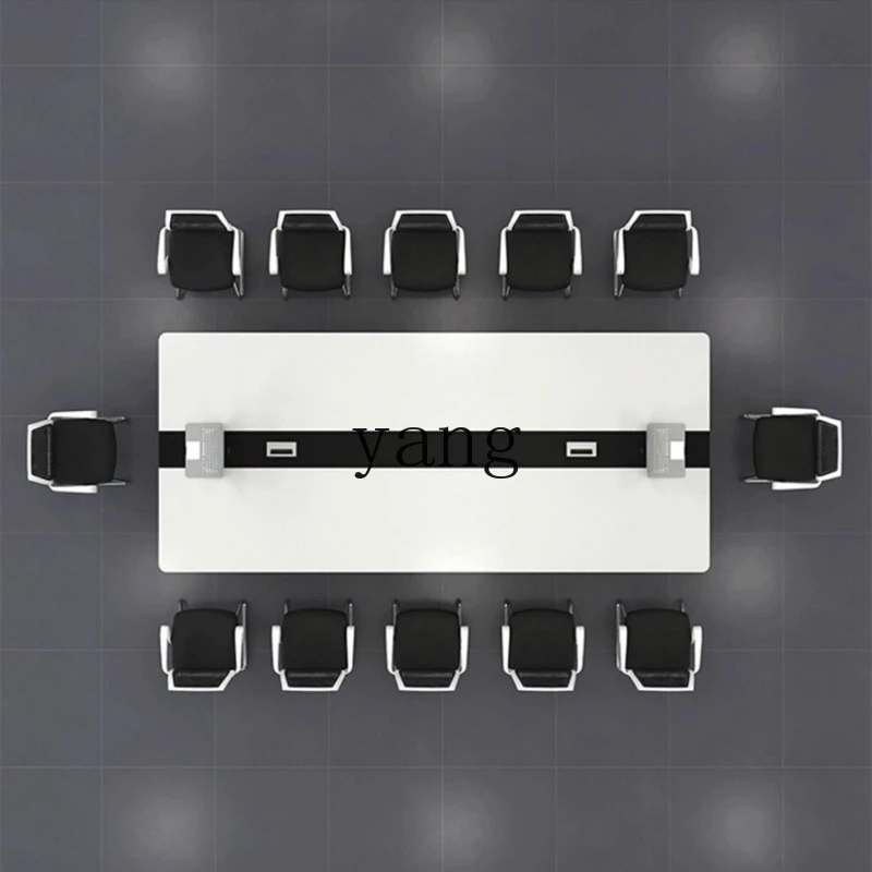 โต๊ะประชุมสำนักงาน LTT โต๊ะประชุมขนาดใหญ่พร้อมชุดเก้าอี้ โต๊ะเจรจาธุรกิจที่เรียบง่ายและทันสมัย