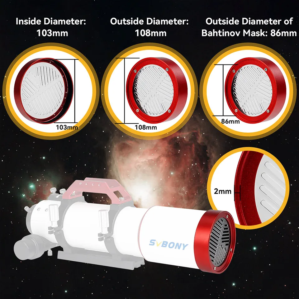 Bahtinov-Masque de focalisation pour télescope, couvercle de 103mm pour SV503 80ed et SV550 80 OTA