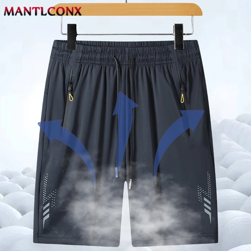 New Quick Dry Casual Men\'s Summer Shorts for Gym Training Workout Hiking Shorts Men Zipper Pockets Elastic Running Shorts Male