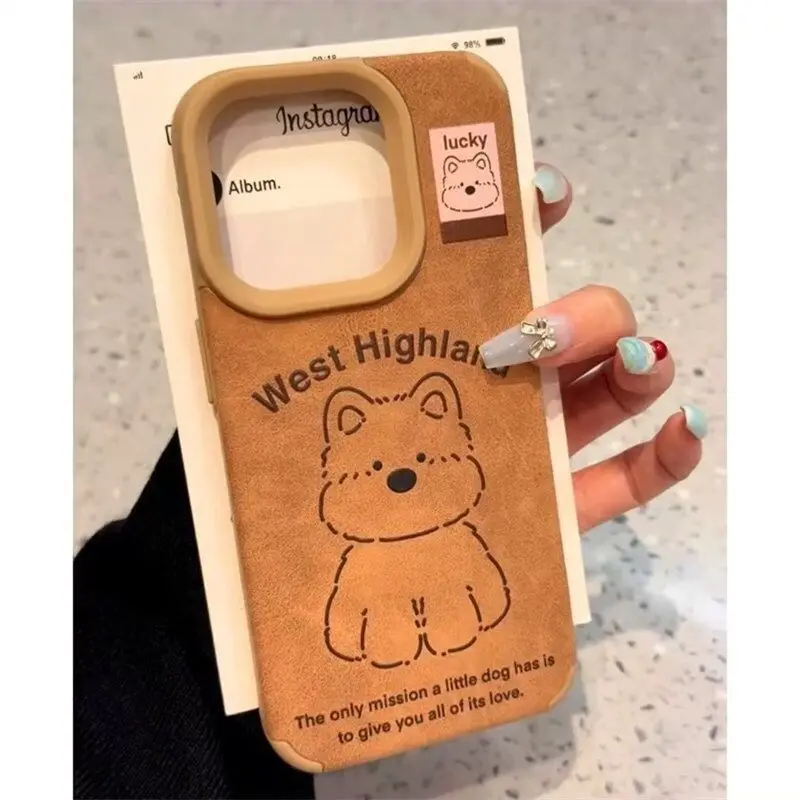 SEIRASSIM cute cartoon dog shockproof phone case for iphone 16 pro max 15 plus 14 13 11 camera protect cover for iphone 12 shell