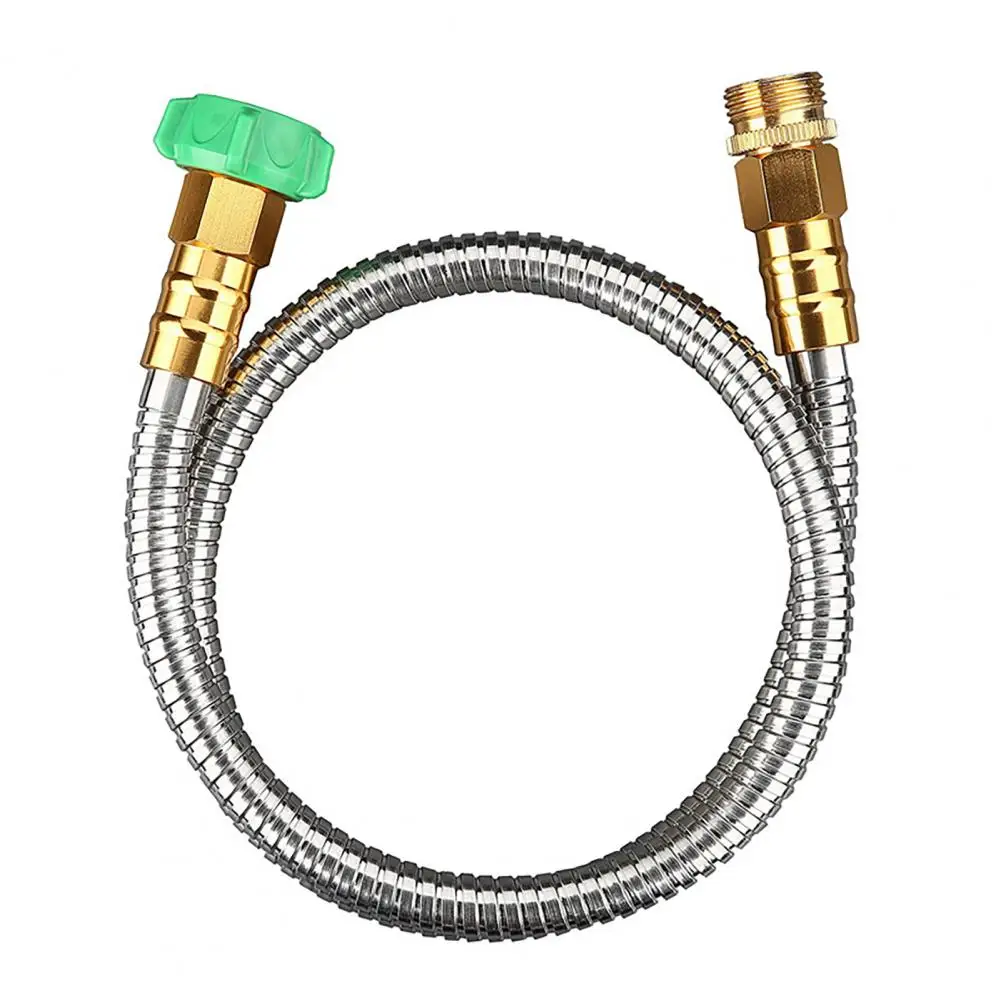 Short Garden Hose Extender Durable Stainless Steel Short Garden Hose for Outdoor Watering with Leakproof Metal Connectors