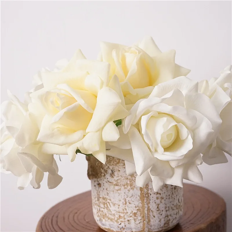 10Pcs Moisturizing Rose Real Touch High-end Artificial Flowers Bridal Bouquet Wedding Rose Party Home Decor Valentine's Day Gift