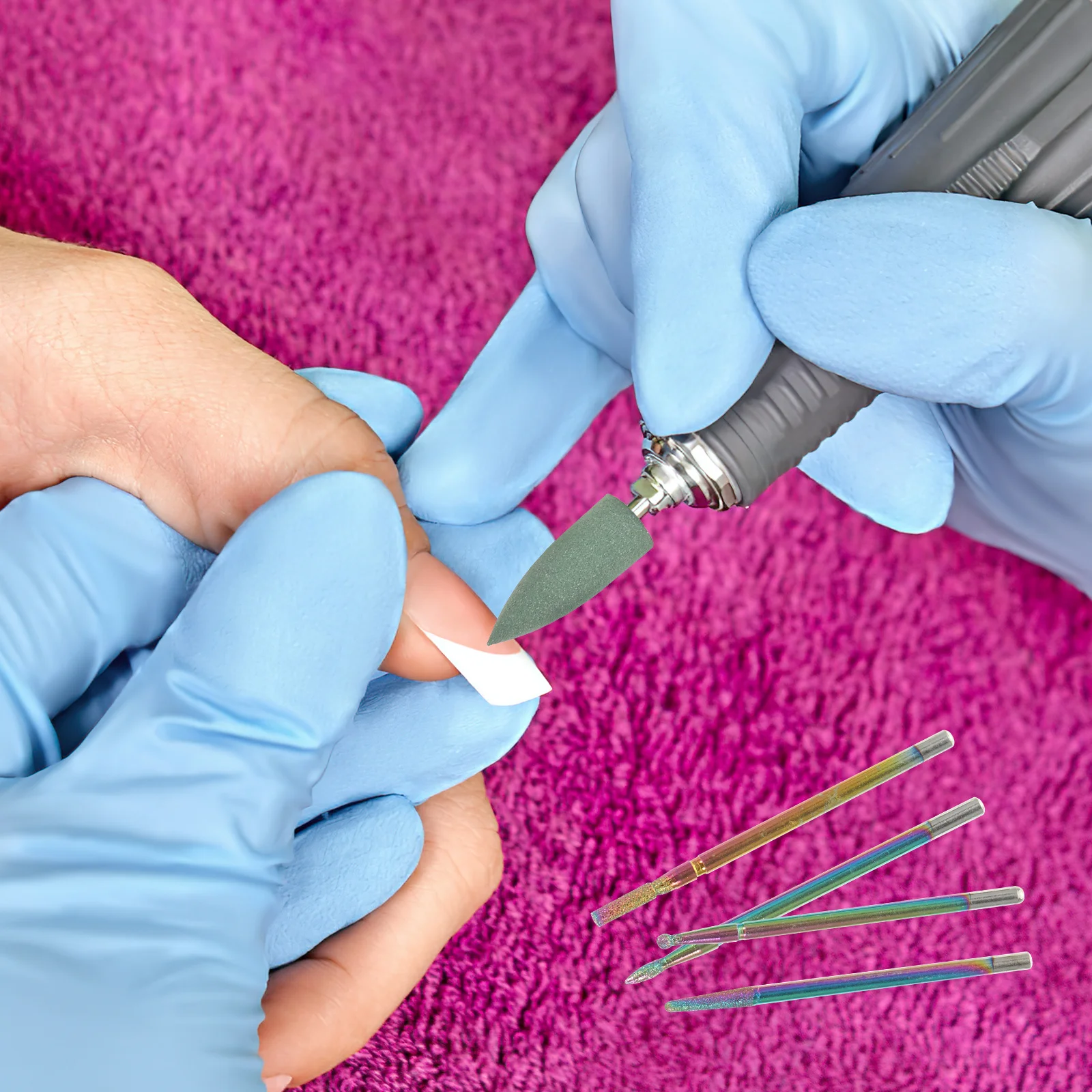 Set di frese per manicure, rimozione smalto, kit elettrico per cuticole con punte diamantate, set di punte per fresa per unghie, per uso domestico, nail art