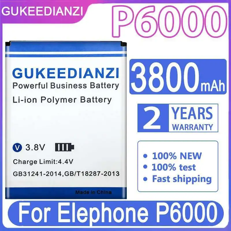 

Long-Lasting Performance For Elephone P6000 Smartphone Mobile Phone Battery 3800Mah Environmentally Friendly