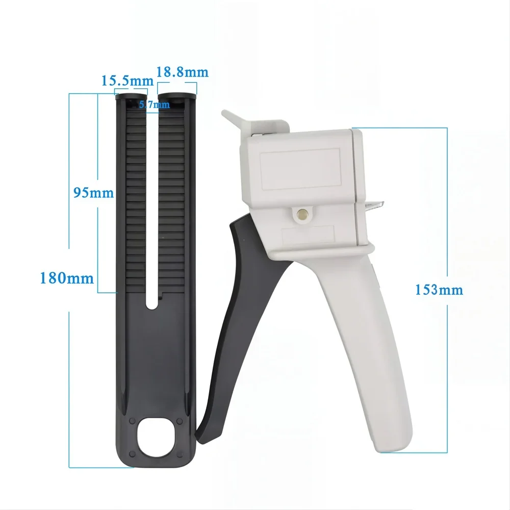 Manual AB Glue Gun for Epoxy Resin, Dual Cartridge Mixing Caulk Gun with Static Mixer, Two Component Adhesive Applicator
