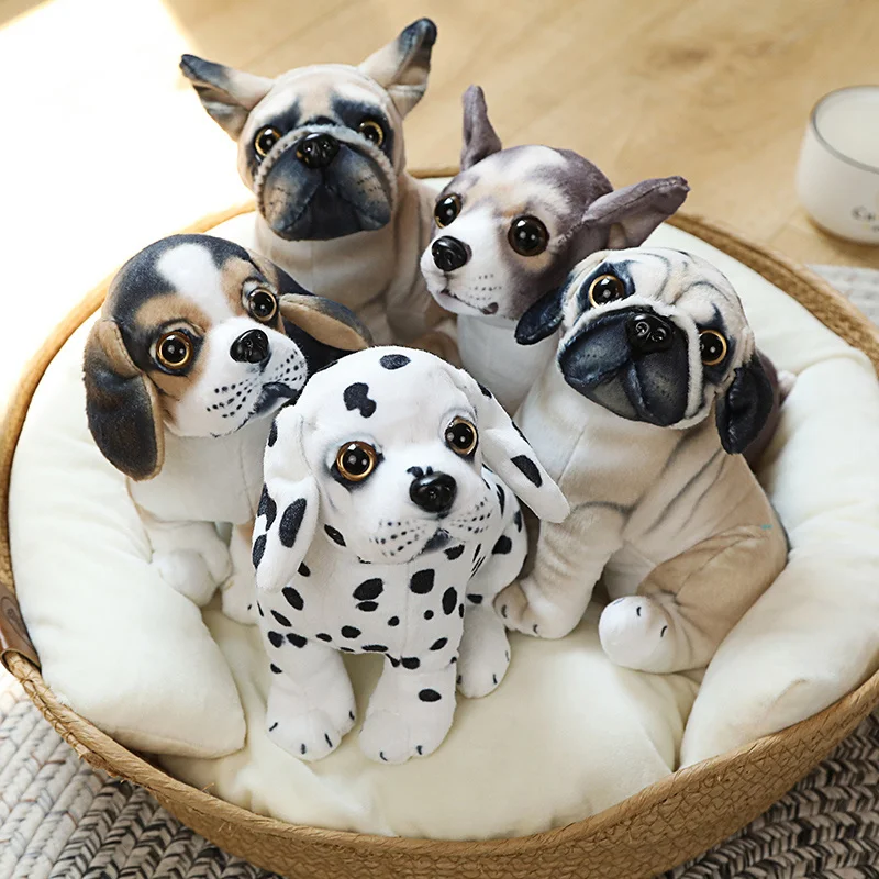 20 ซม.จําลองนั่ง Bulldog Pug Dog Beagle Plush ของเล่น Dalmatian ตุ๊กตานุ่มตุ๊กตาตุ๊กตาสัตว์ของขวัญวันเกิดสําหรับเด็กตกแต่งห้อง