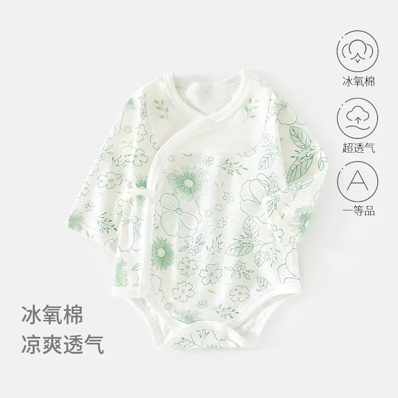 Neugeborenen-Strampler aus Eis-Sauerstoff-Baumwolle, Sommer-Dreieck-Strampler, Dünner Jumpsuit für Säuglinge