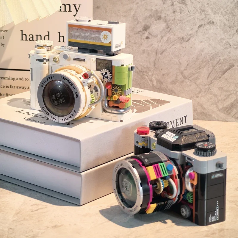 

New Originality Building Blocks Retro Film Digital Camera Model Desktop Decoratio Puzzle Games Children Toys Girl Birthday Gift