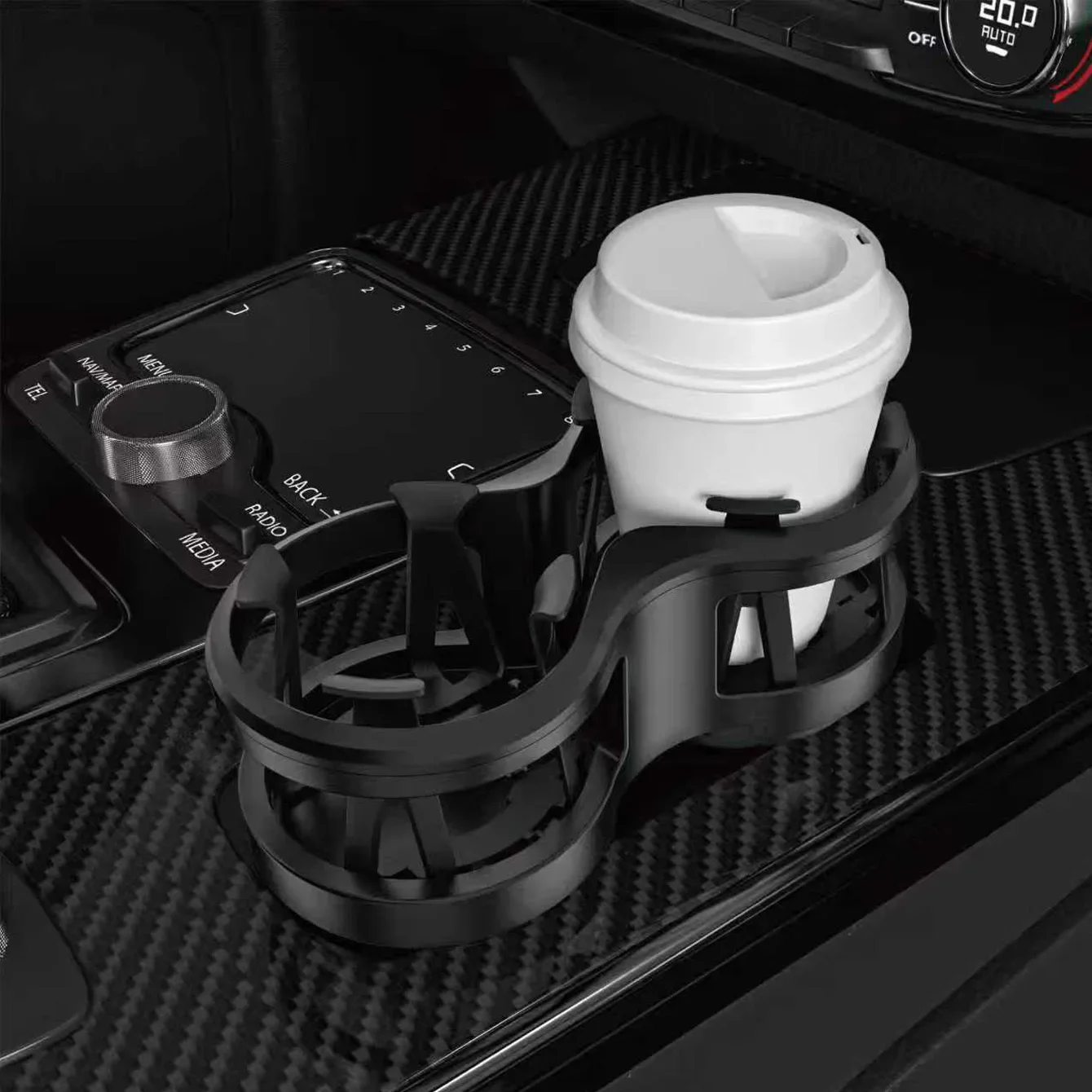 Auto-Getränkehalter-Erweiterung 2-in-1 Doppel-Getränkehalter-Adapter Verstellbarer Auto-Getränkehalter-Organizer Auto-Innenausstattung Zubehör – Detail 7