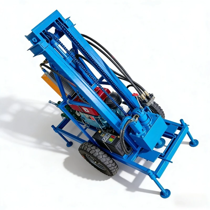 

Professional Small Drilling Rig Red Electric Mine Drill / Blue Water Well Machine Hydraulic Control Portable for Mining Farm Use