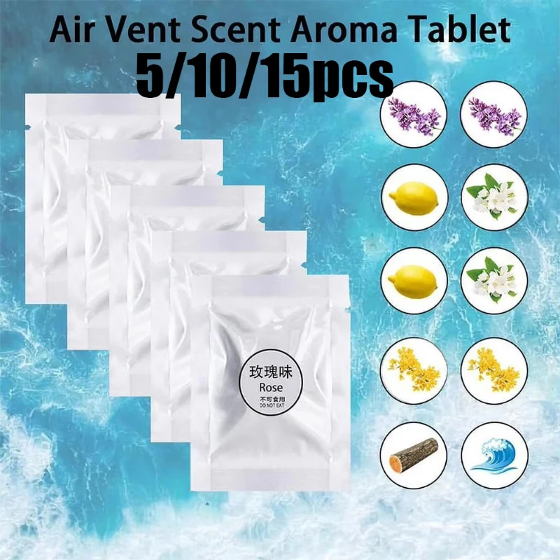

5/10/15pcs Air Vent Diffuser Car Air Freshener Replacement Tablet Flavor Supplement Solid Fragrance Scent Pads Perfume Refill