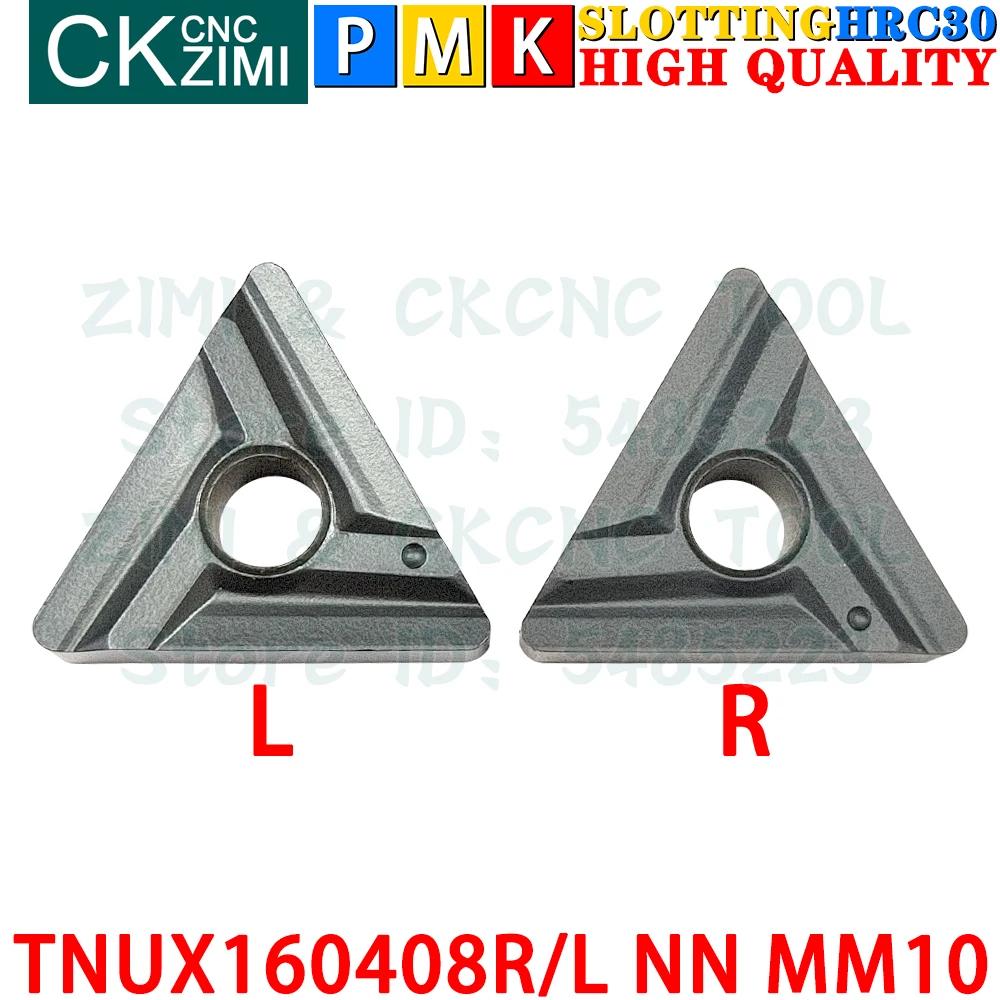 TNUX TNUX160408R NN MM10 TNUX160408L NN MM10 Inserções de carboneto Ferramentas de insertos de torneamento ranhurados e ranhurados CNC TNUX1604 TNUX 1604 Ferramentas de corte de fresagem