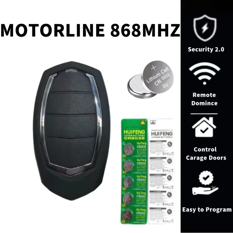 

868MHz garage door remote control compatible with MOTORLINE MX1 MX2 MX3 MX4 MX6 transmitters