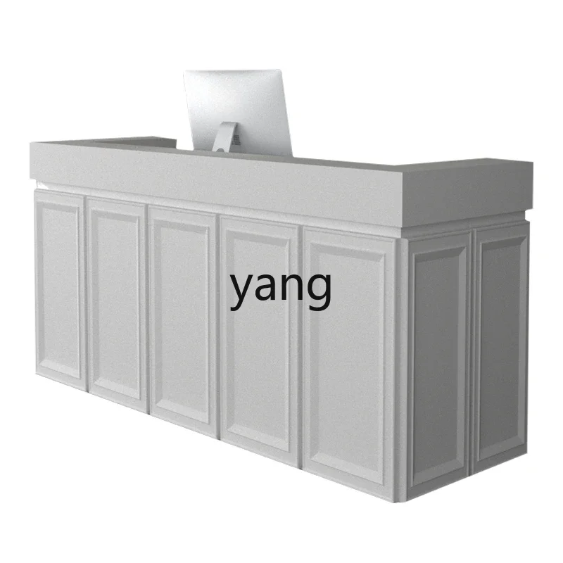 Lmm checkout page Counter Simple white paint beauty salon Reception Receipt desk