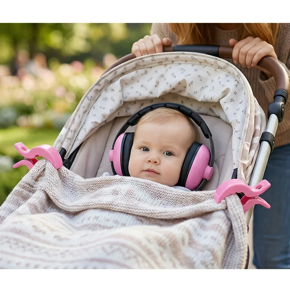 Baby Noise Cancelling Ear Muffs, Adjustable Padded Headband, Multi-Color Baby Travel Essential