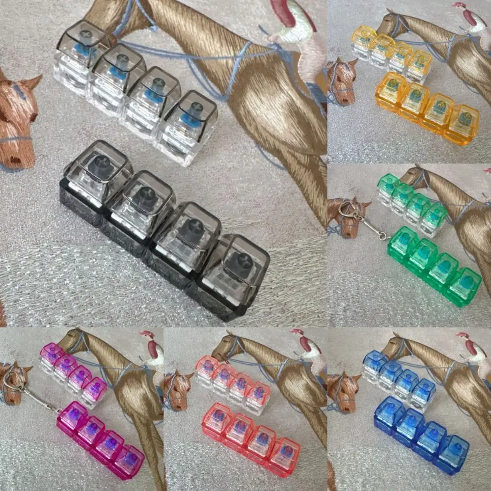 LED-toetsenbord sleutelhanger Interessante hanger Stress Fidget Clicker Speelgoed Heldere basis 4-toetsen Decompressie sleutelhanger voor volwassenen