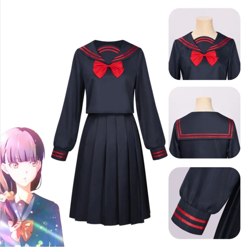 Costume de cosplay Mio Yorue pour jeunes femmes, uniforme de marin noir JK, ensemble complet, pour scène, Halloween, Comic Con