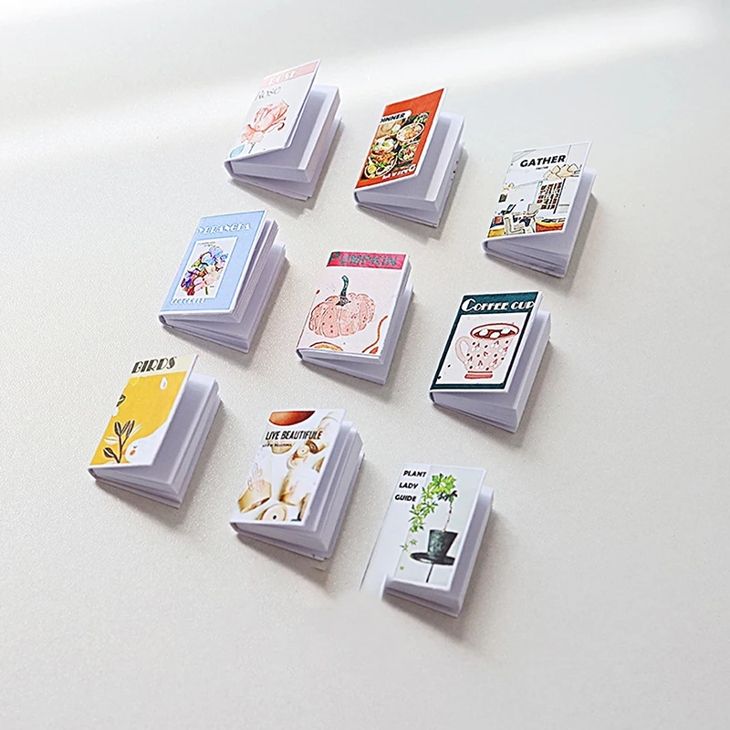 Juego de libros en miniatura para casa de muñecas, decoración para sala de estudio, accesorios de microescena para casa de muñecas, juguetes para juego de imitación, 5 uds.