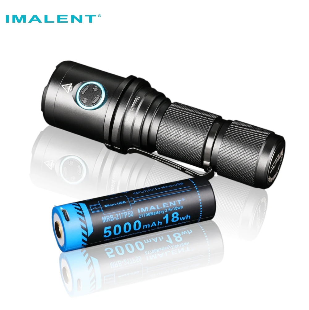 IMALENT DM70 Flashlight XHP70.2 max 4500 lumen beam distance 306 meter Handheld torch + 21700 5000mAh rechargeable battery