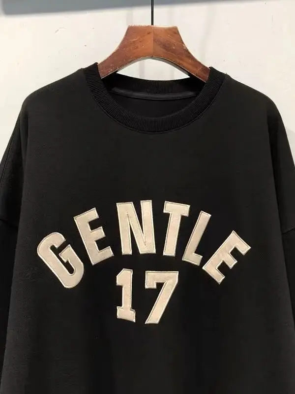 플러스 사이즈 300 푸 자수 레터 후드티 여성용 패셔너블 레이지 슬리브 탑 한국 버전 라운드 넥 롱 슬리브 스웨트...