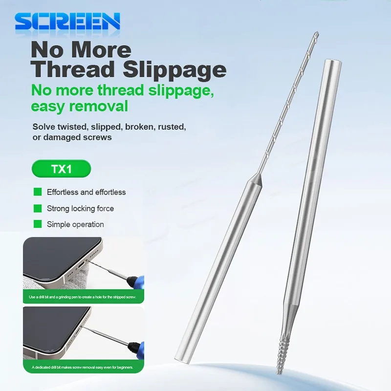

RELIFE TX1 Stripped Screw Drill Bit Thread Slippage Quickly Remove Durable Resistance Extra-Hard Alloy Material for phone repair