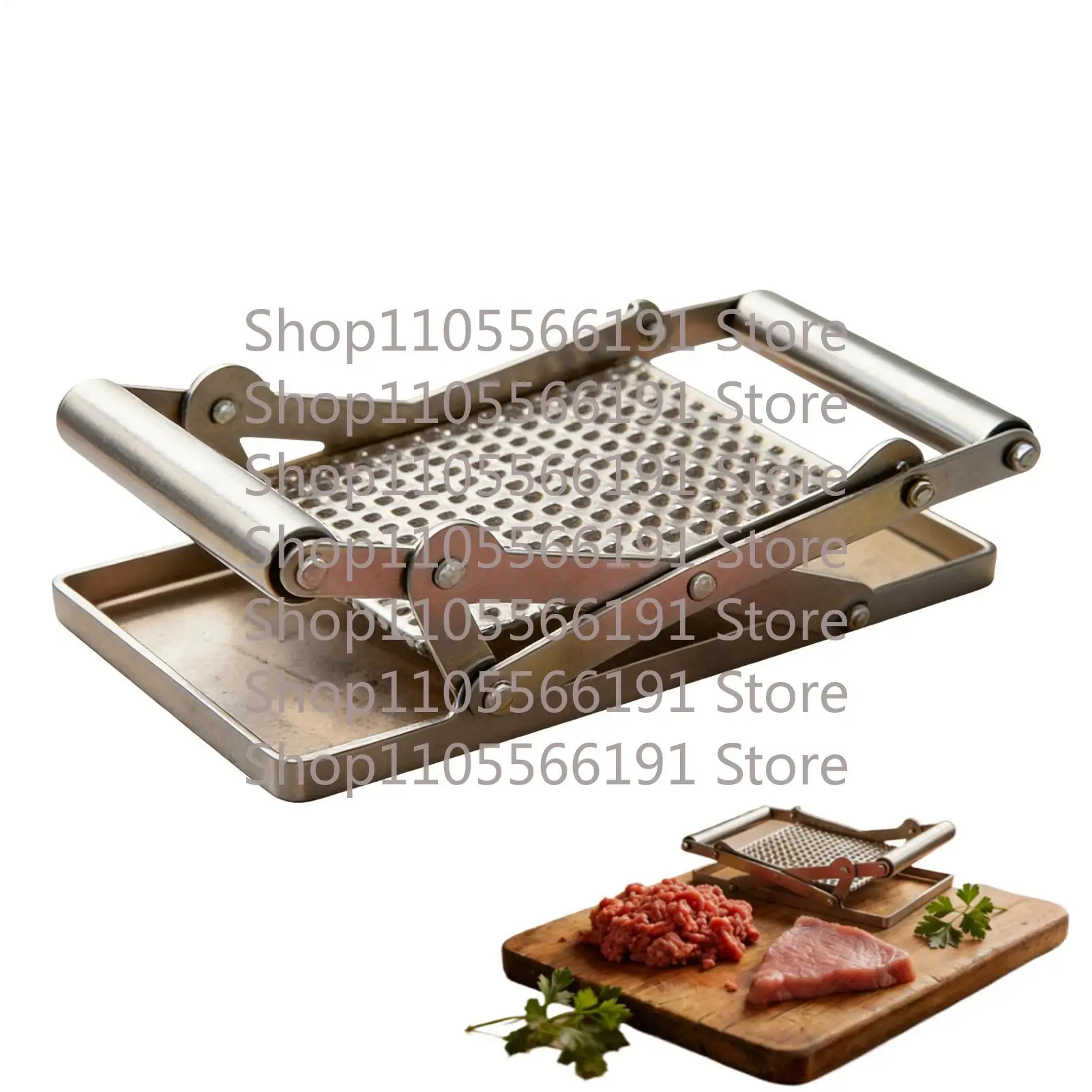 Manual Meat Tenderizer & Cuber Press Stainless Steel Manual Meat Slicer Handheld Meat Press Tool