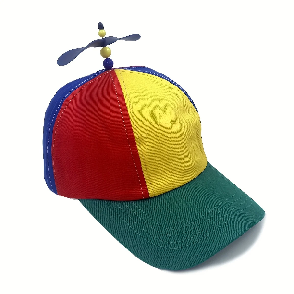 Rainbow Watermelon Hat Bamboo Dragonfly Propeller Detachable Baseball Hat Spliced Color Duck Tongue Hat