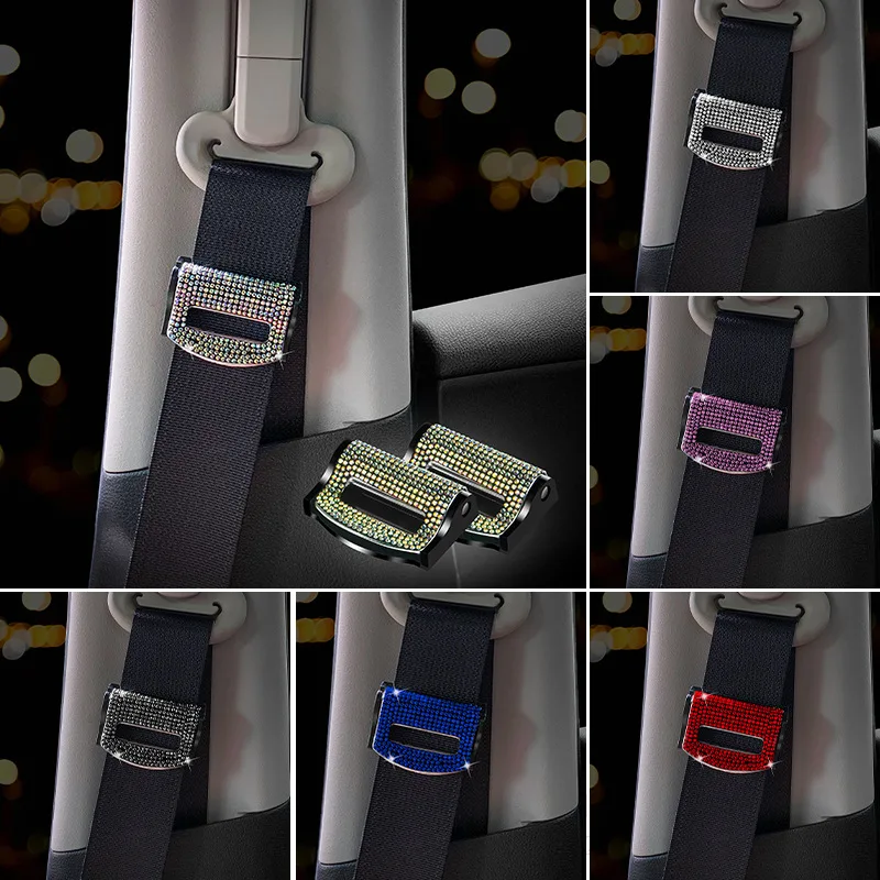 

Automotive Supplies, Automotive Limiters, Elastic Adjusters, Full Diamond Studded Anti-skid Seat Belt Clamps