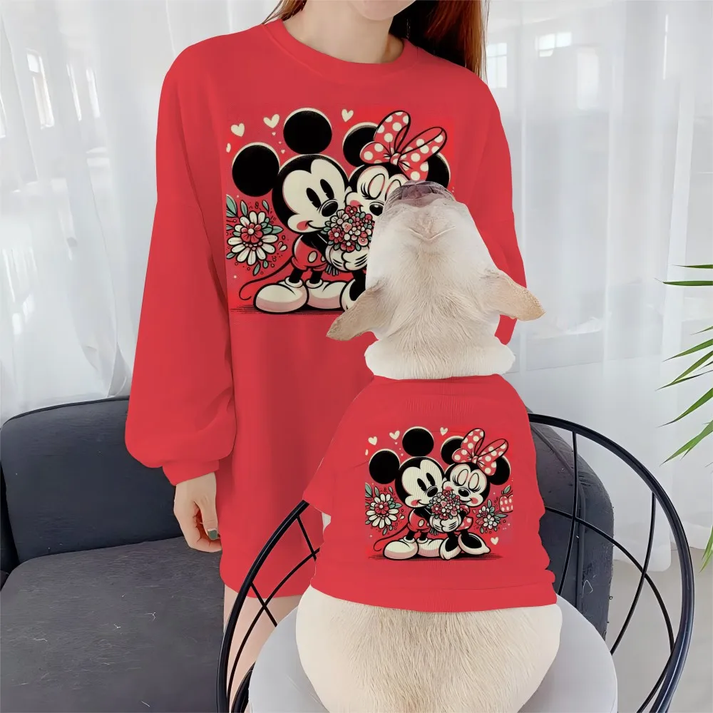 Disney Mickey print women's fashionable autumn and winter sweater parent-child pet owner matching clothes Bichon Frise Poodle